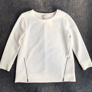 Loft cream sweater with zippers